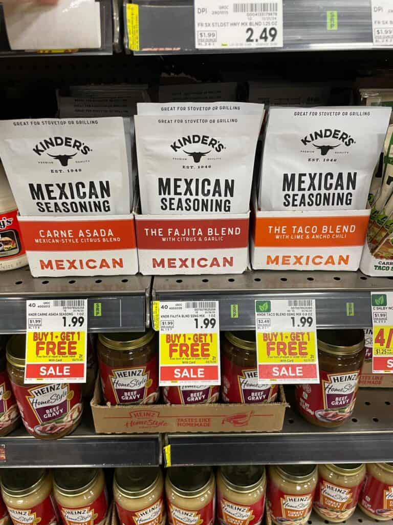 kinder's seasoning kroger shelf image