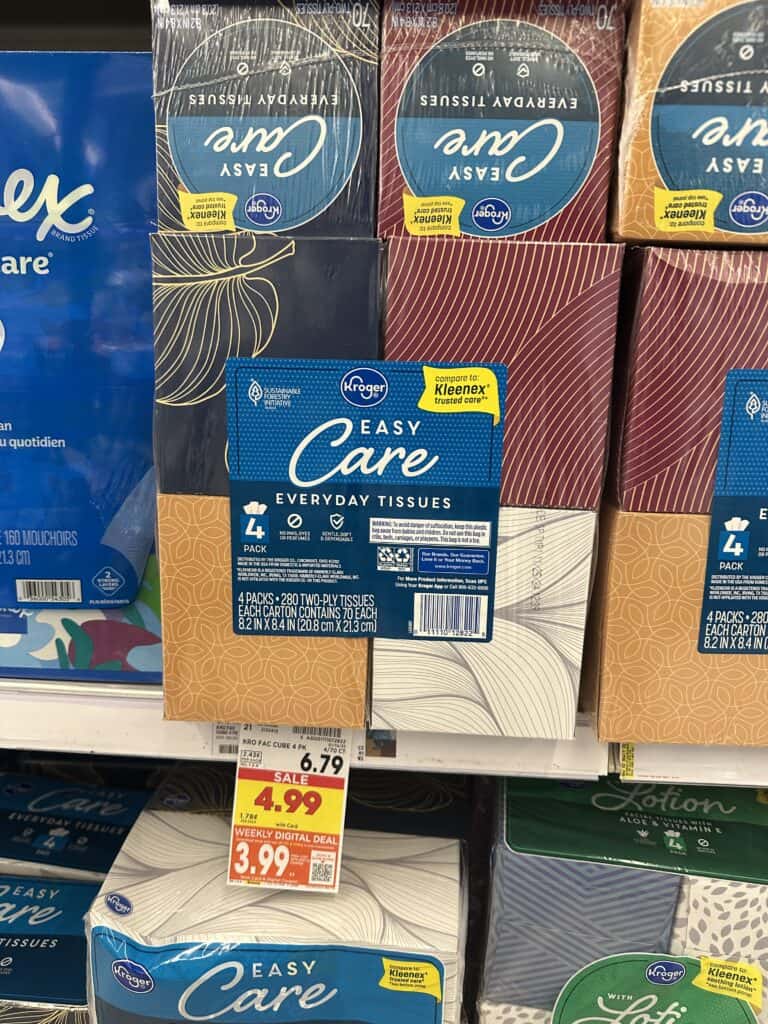 kroger facial tissues shelf image (3)