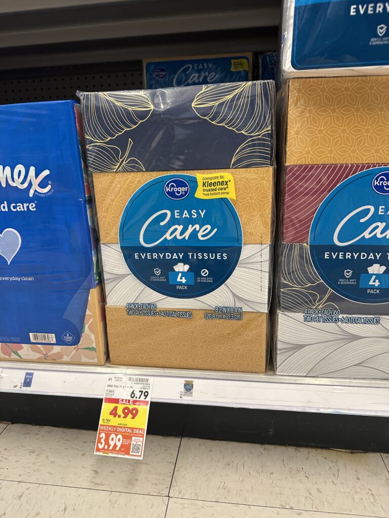 kroger facial tissues shelf image (3)