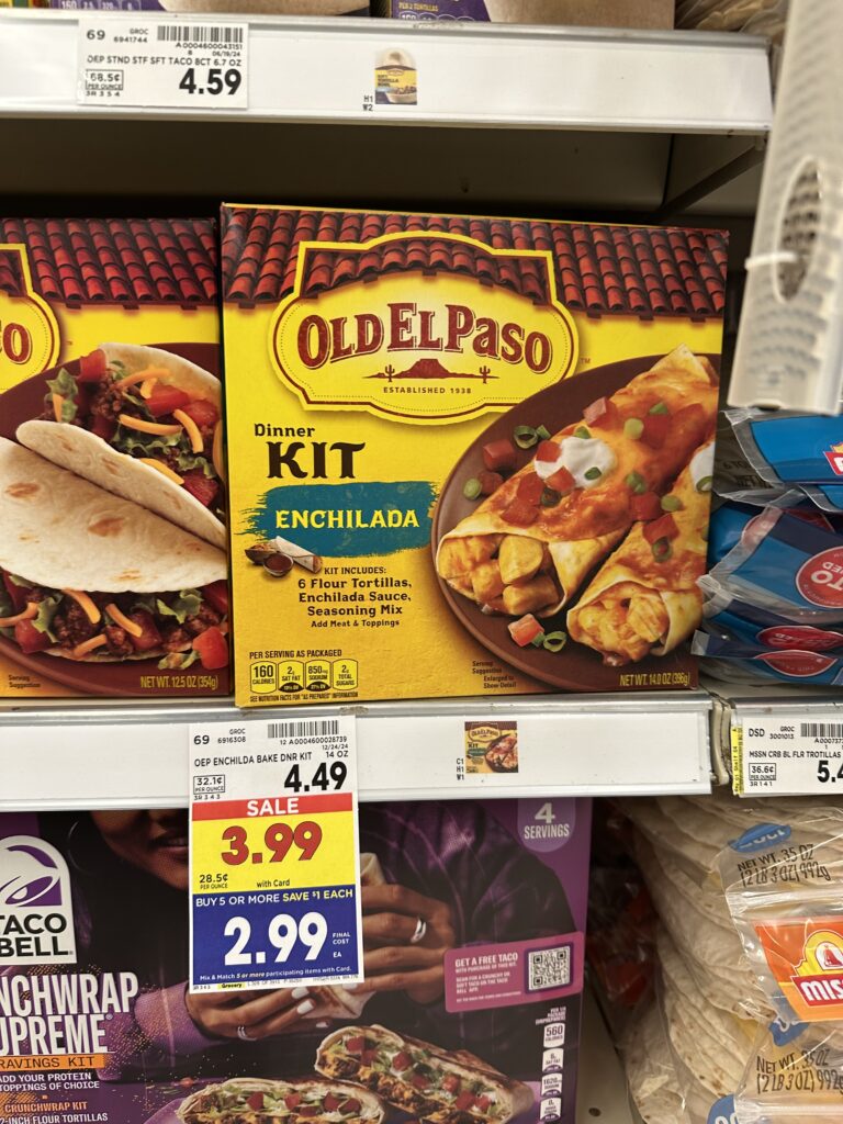 old el paso taco kit kroger shelf image (4)