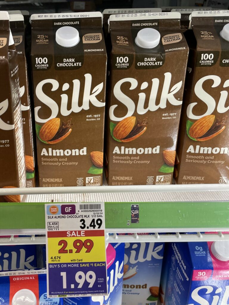 silk almond milk kroger shelf image (1)